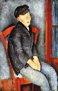 Young Seated Boy with Cap, Amedeo Modigliani